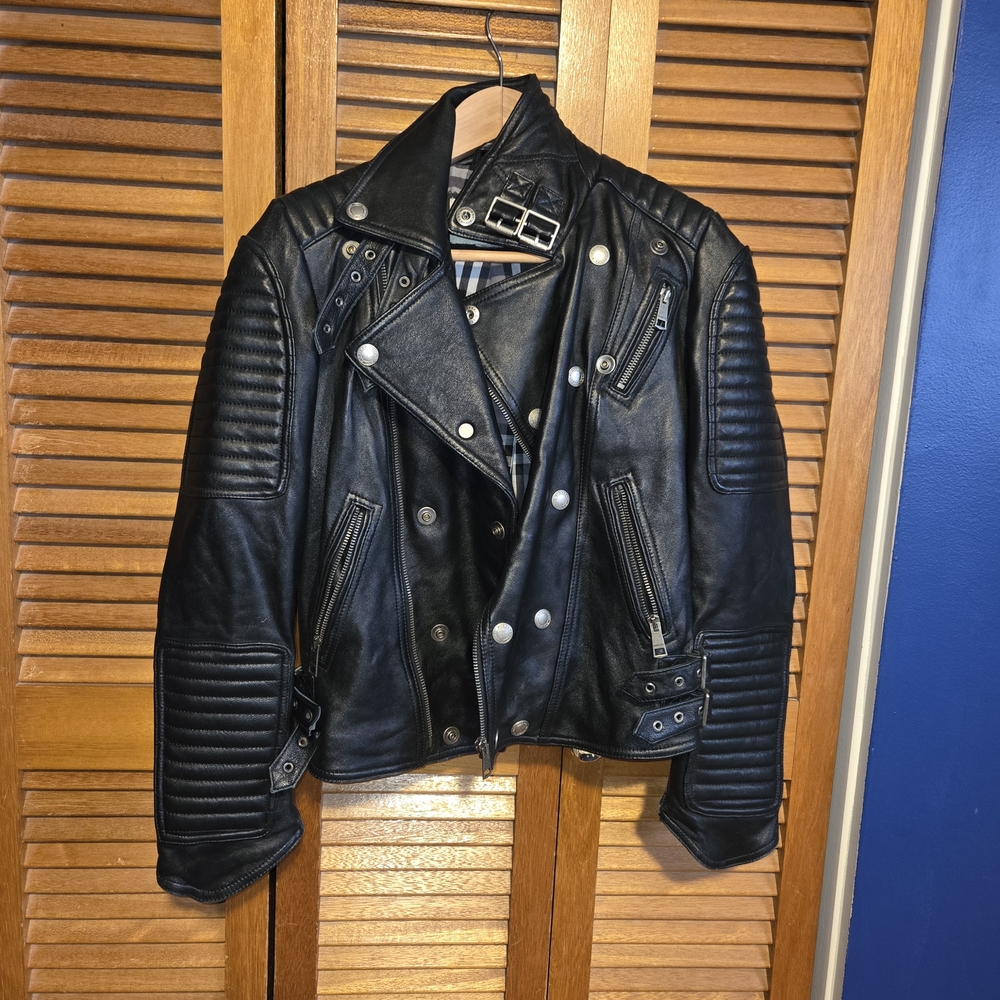 Burberry London Prorsum Black Women's Biker Leather Jacket